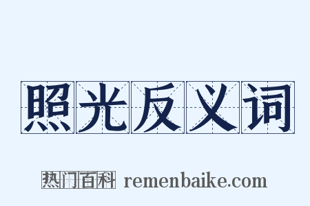 照光反义词是什么意思的图片